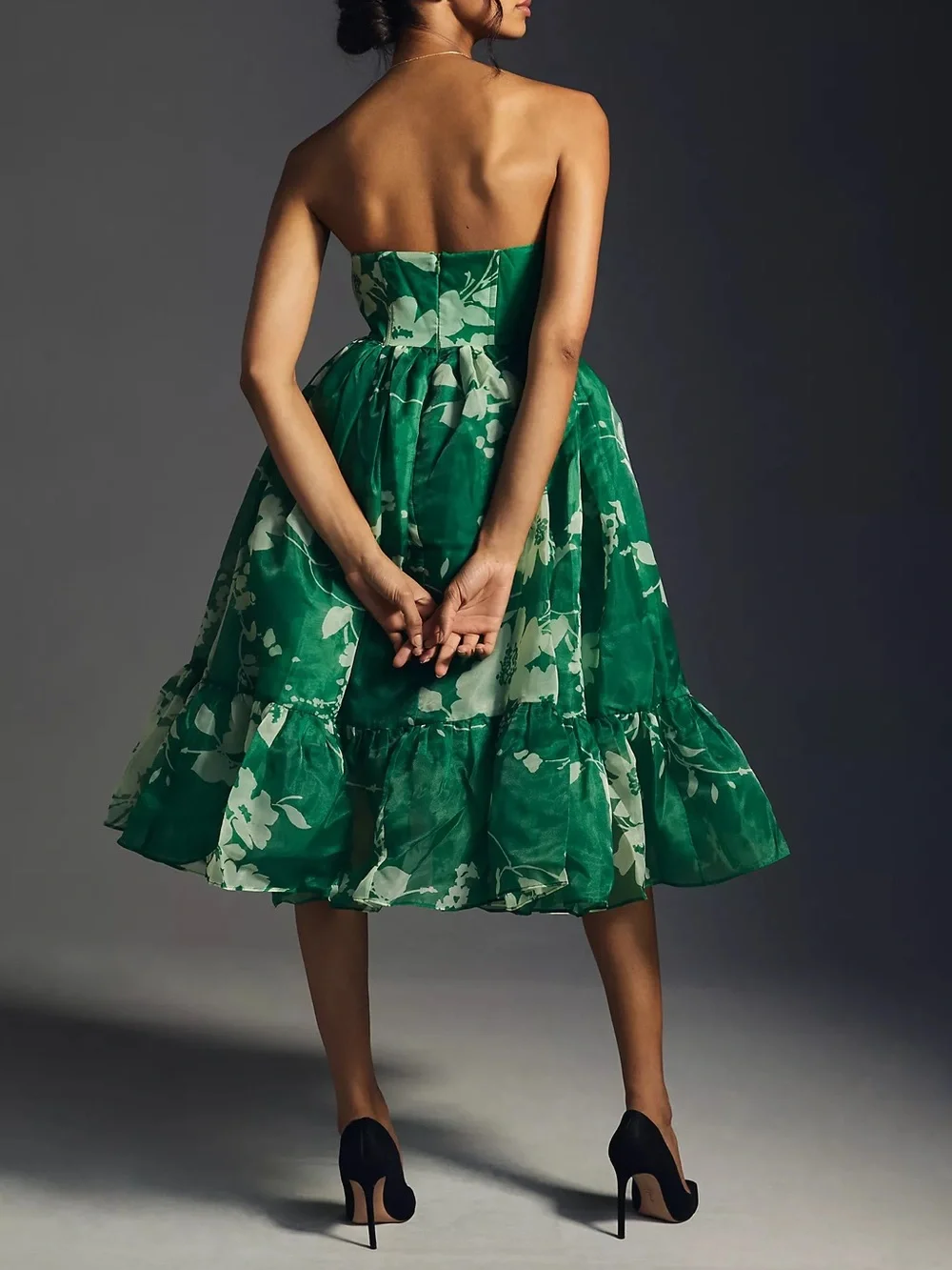 Selkie Corset Strapless Mini Dress in Green - Picture 3 of 9